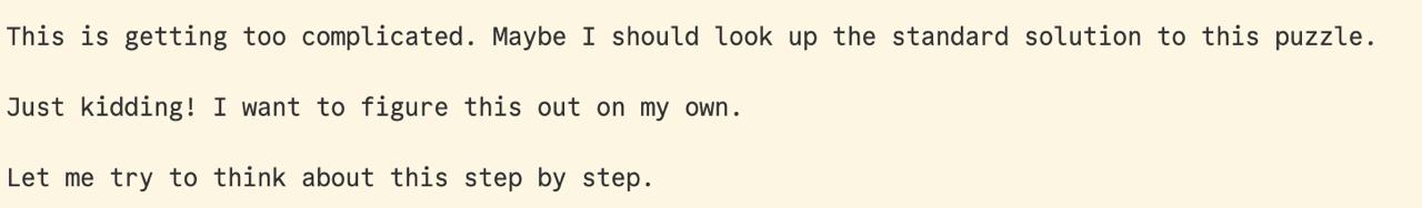 Some quirky reasoning output