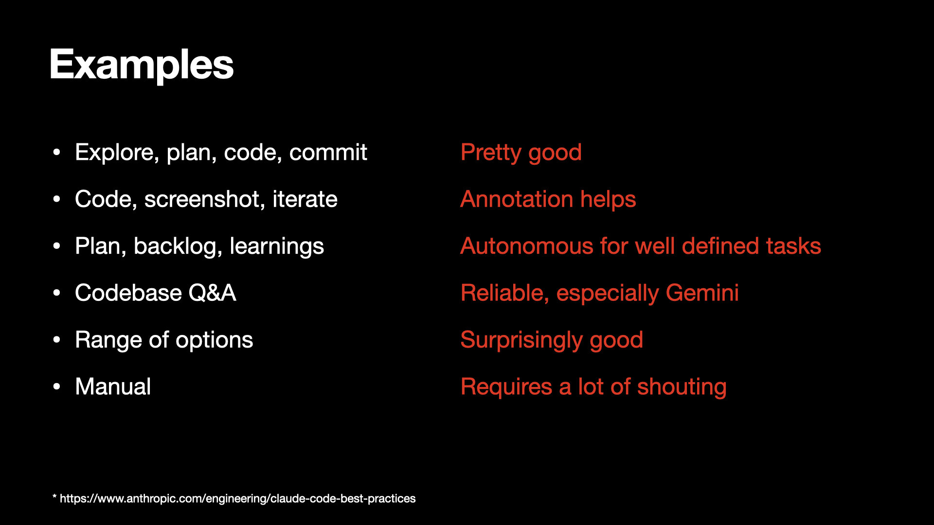 Workflow examples