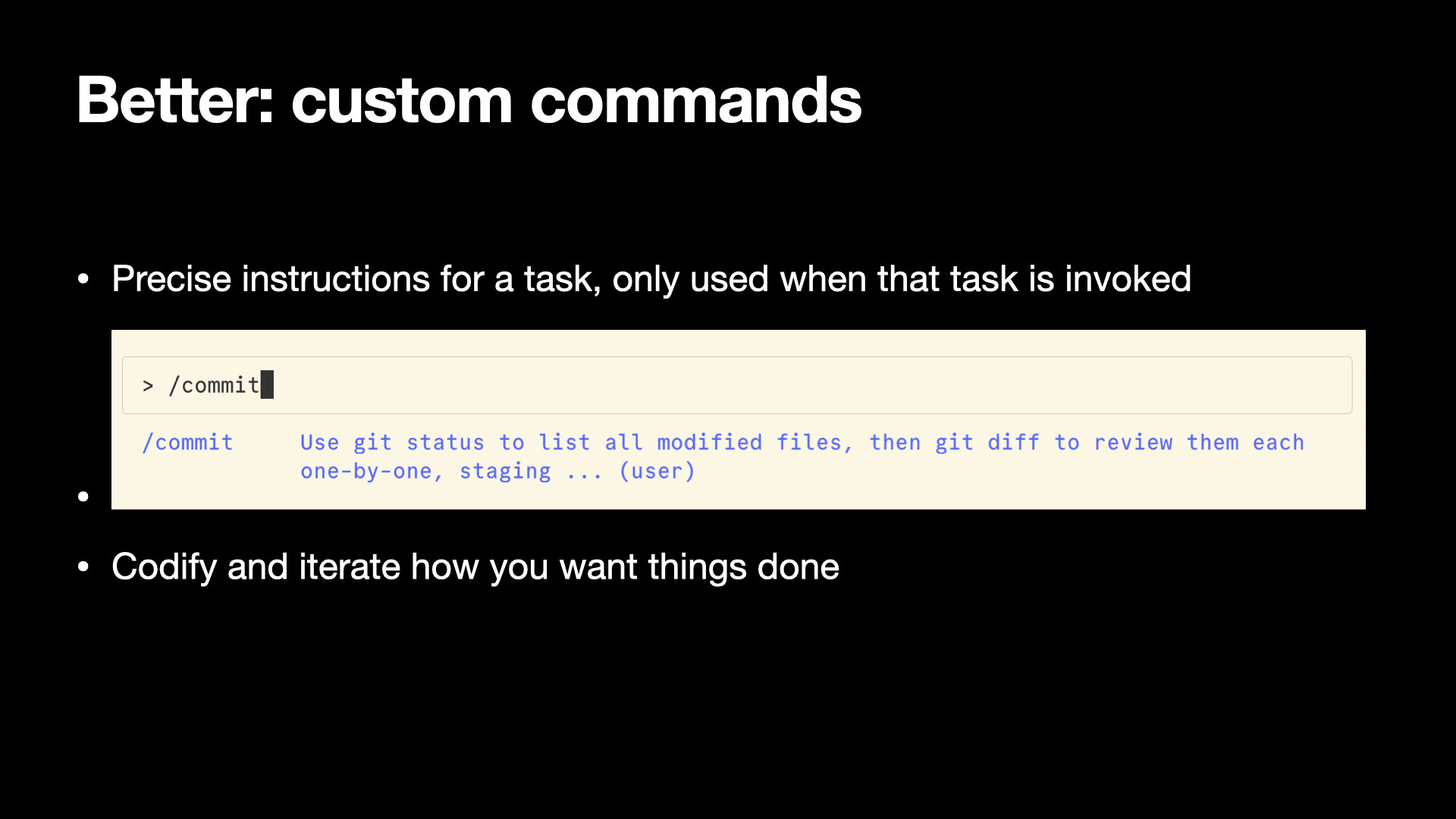 Custom commands